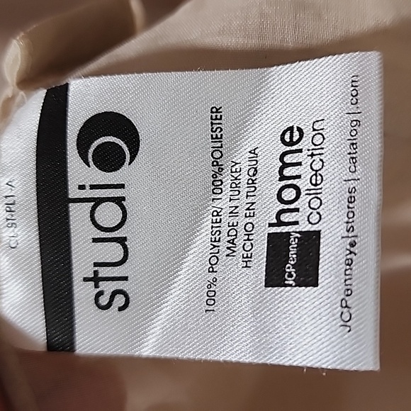 4 Sheer tan curtain panels with button loop top - Picture 5 of 5